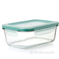 Borossilicate Glass Redond Food Storage com tampas plásticas